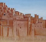 Schilderij van een verlaten stad in Marokko uit 2008