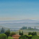 Schilderij met een blik op Toscane uit 2011